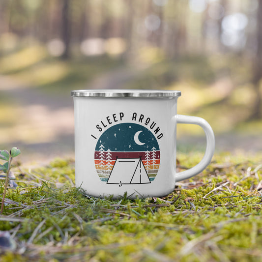 I Sleep Around - Enamel Mug