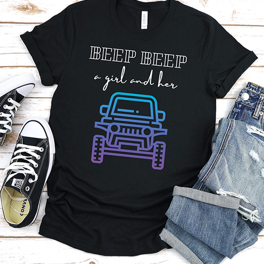 Beep Beep A Girl And Her Jeep - Unisex Tee