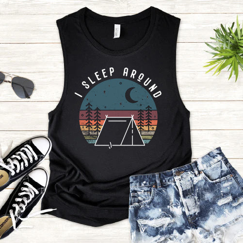I Sleep Around - Women's Muscle Tank