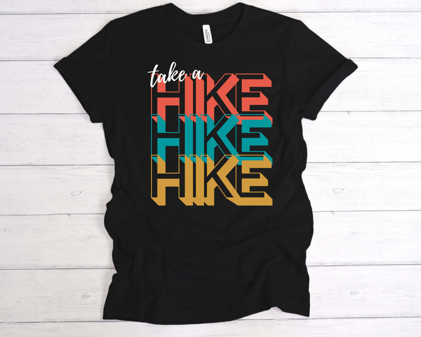 Take a Hike heather black short sleeve tee