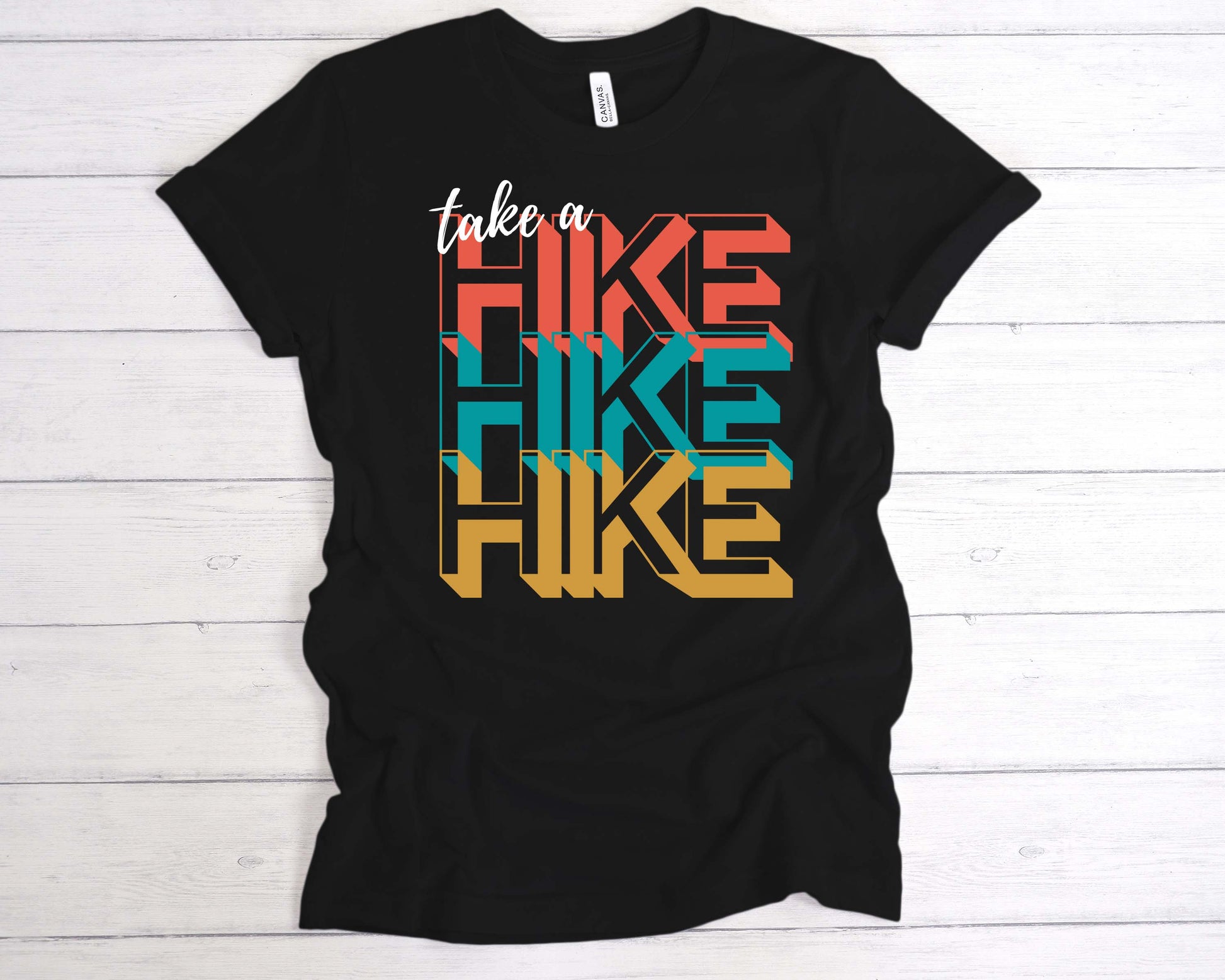 Take a Hike heather black short sleeve tee