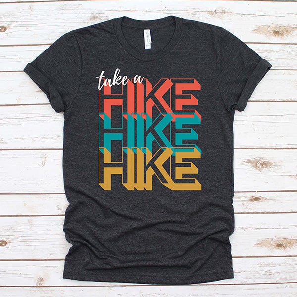 Take a hike heather grey short sleeve tee