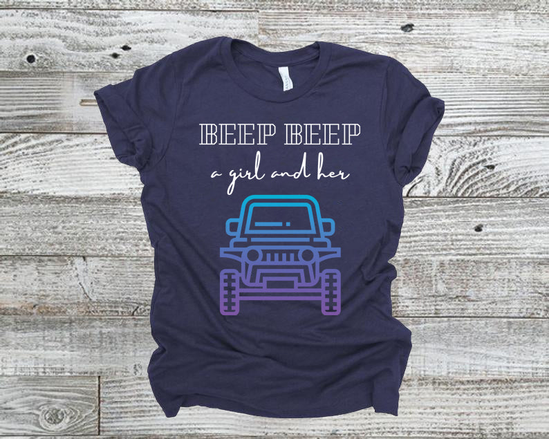Beep Beep A Girl And Her Jeep - Unisex Tee