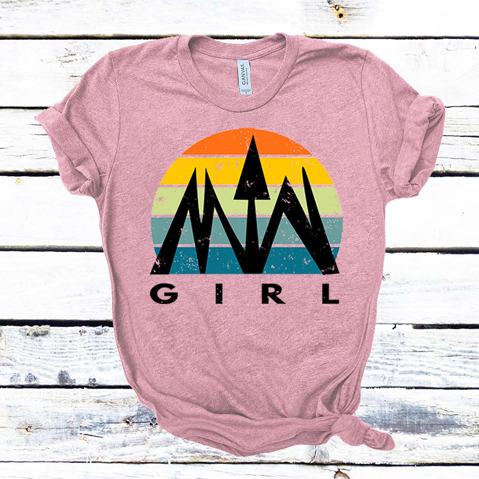 Mtn Girl Heather Mauve Short Sleeve Tee