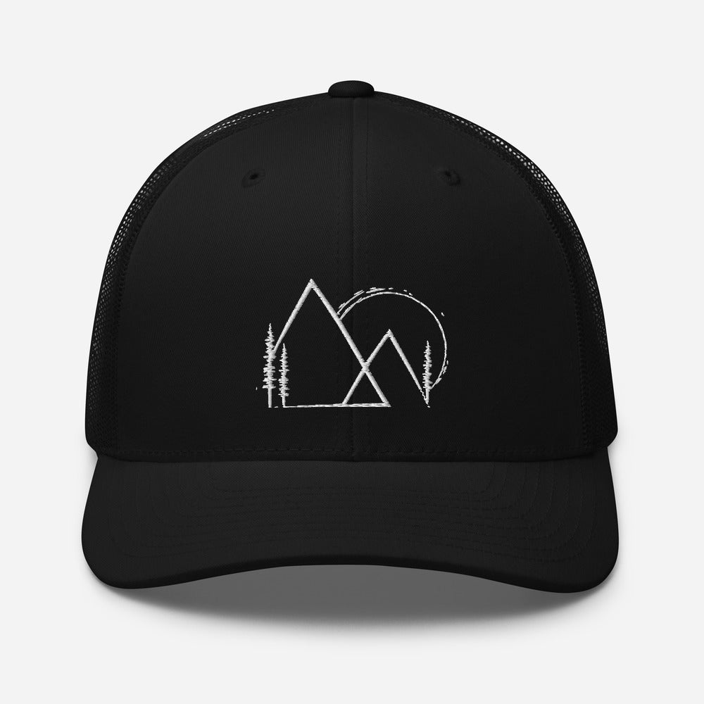 Mountain sunset trucker cap