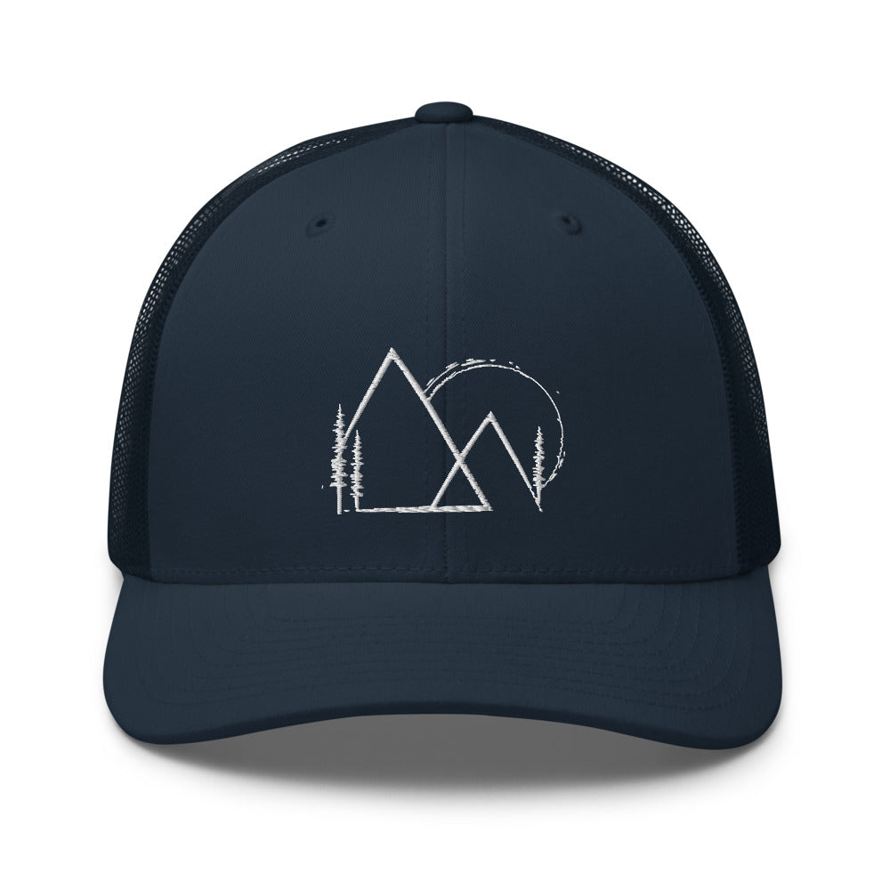 Mountain sunset trucker cap