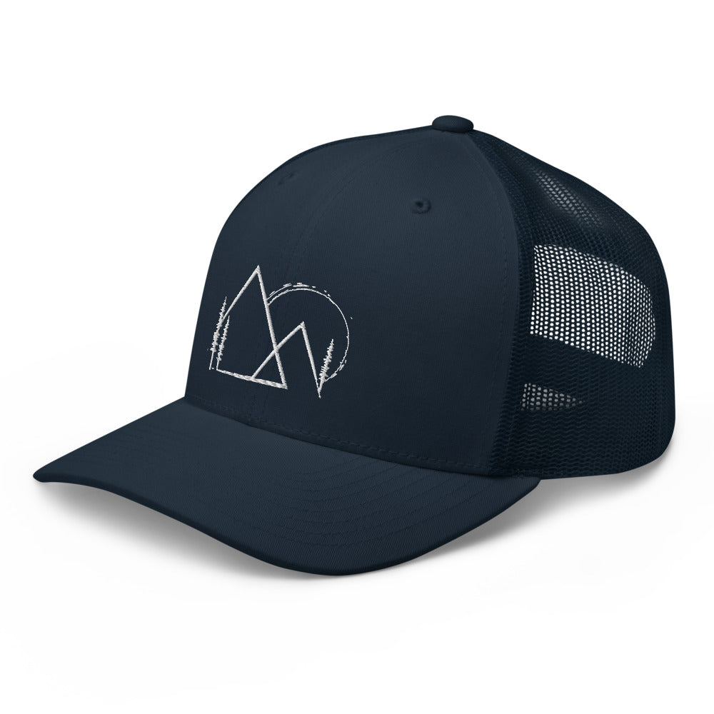 Mountain sunset trucker cap