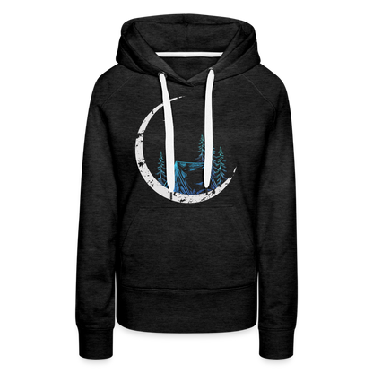 Camping Under the Moon - Hoodie - charcoal grey